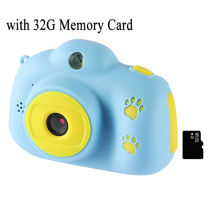 Enfants dessin animé Mini HD appareil Photo numérique multifonction caméscope rechargeable électronique Photo vidéo jouet avec photographie de carte mémoire: Blue Set 2