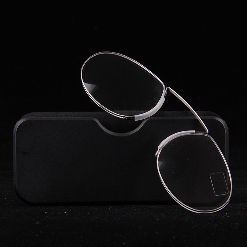 Zilead Draagbare Neus Clip Leesbril Ultralight SOS Pince Nez Optische Presbyope Bril Mannen & Vrouwen + 1.0 + 1.5 + 2.0 + 2.5 + 3.5