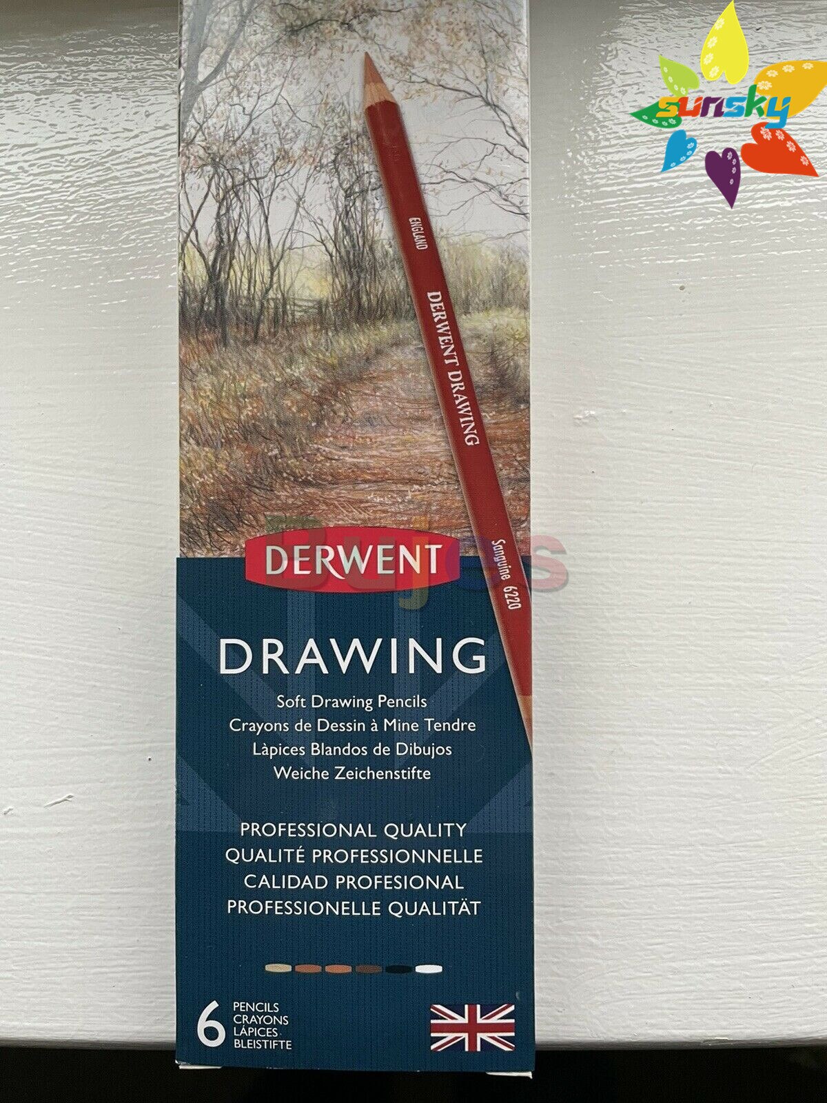 Uk original Derwent Soft Drawing Pencils 6pc /set Professtional Artist Painting supplies