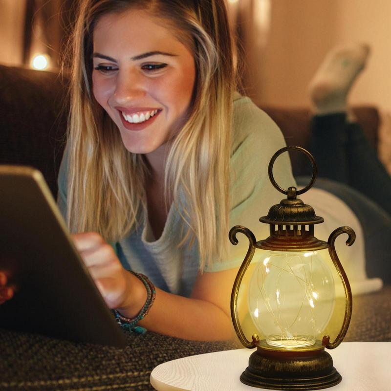 Outdoor Lantaarn Retro Decoratieve Hangende Lantaarn Batterij Werkende Rustieke Lantaarn Antieke Buitenlamp Voor Kamperen Wandelen