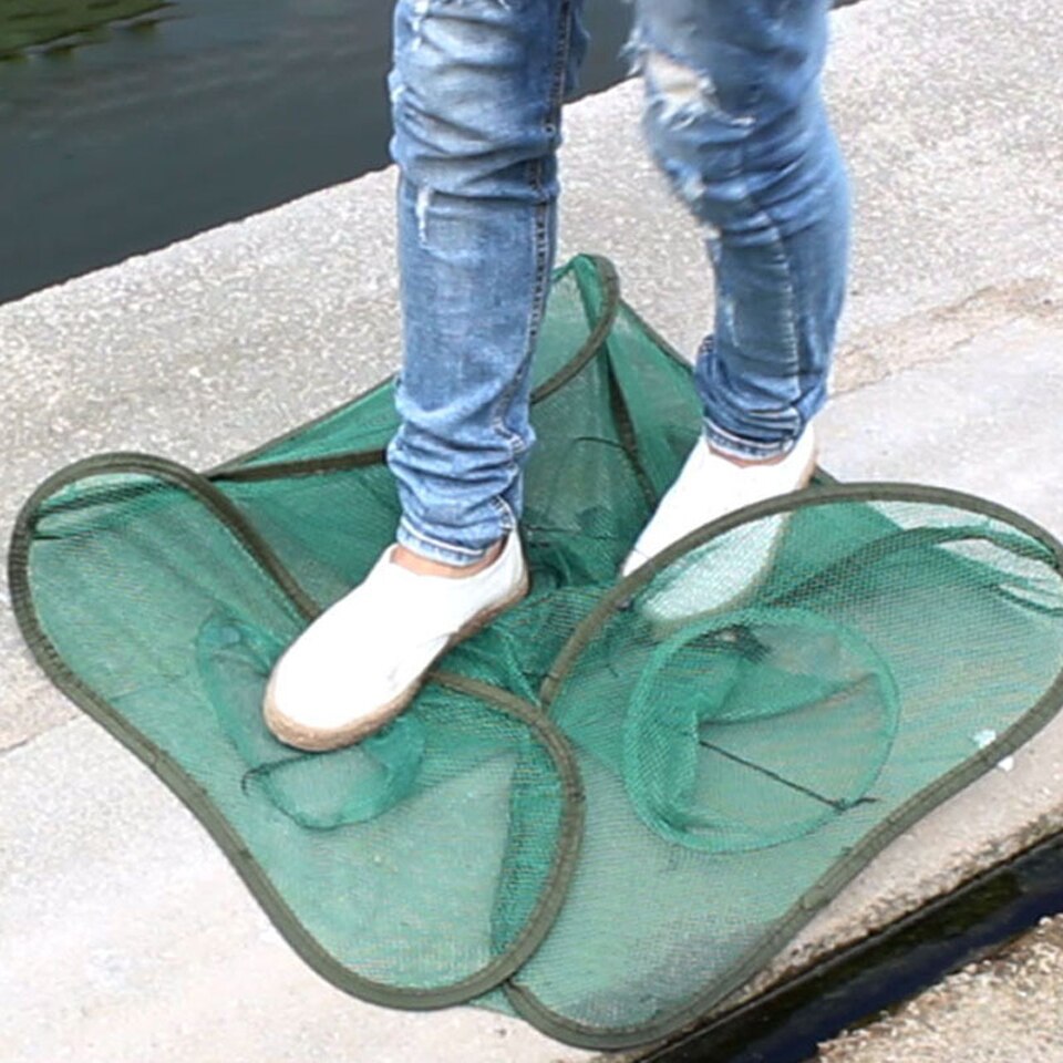 Folded Portable Hexagon 4/6/8/12/16 Hole Automatic Fishing Shrimp Trap Fishing Net Fish Shrimp Minnow Crab Baits Cast Mesh Trap