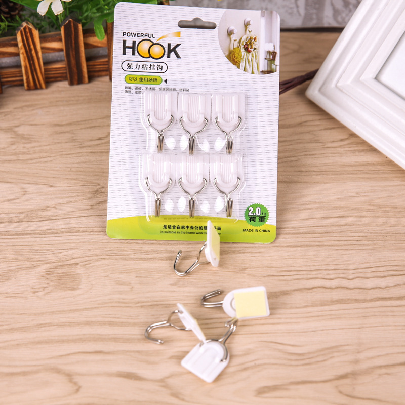6PCS Strong Adhesive Self Bathroom Kitchen Hooks for Hanging Adhesive Hooks Stick On Wall Hanging Door Towel Holder Wall Hanger