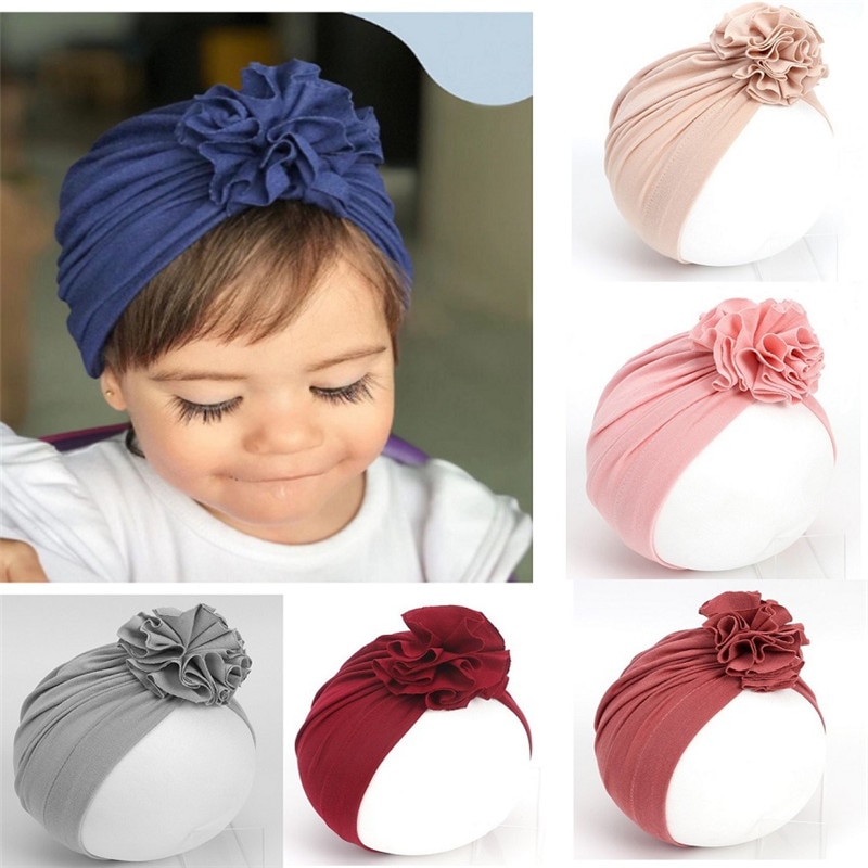 Söta småbarn barn bebis pannband flicka pannband bomull knut rosett turban pannband stretchigt flicka hårtillbehör pojke huvudbonader
