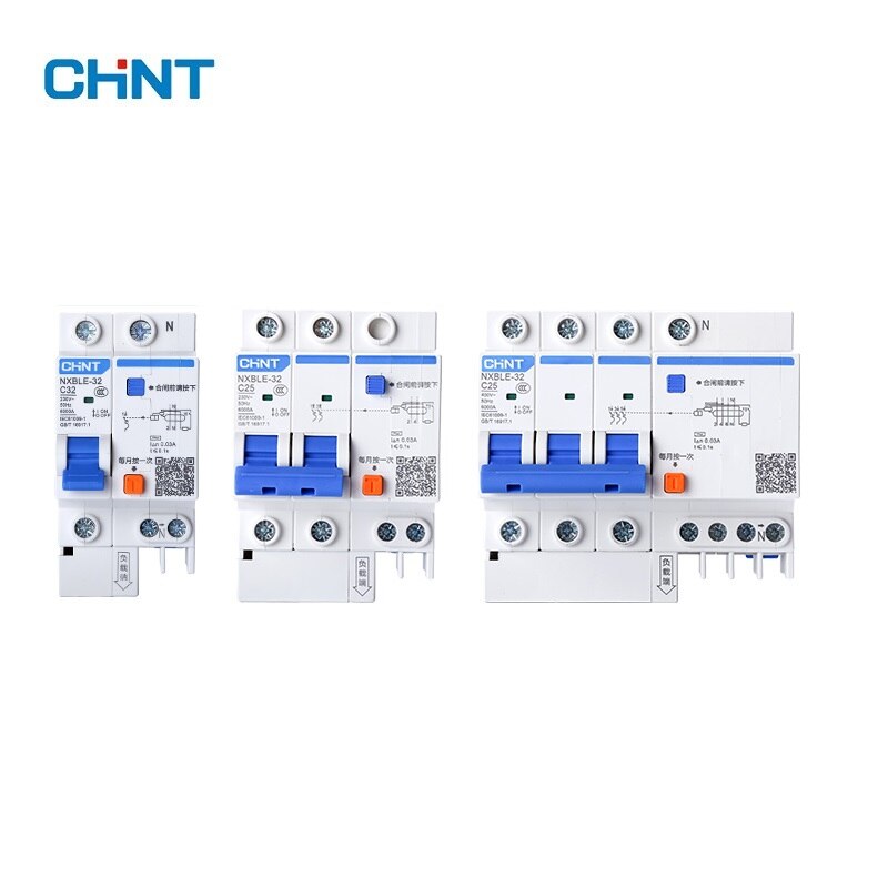 Chnt nxble -32 aardlekschakelaar aardlekschakelaar 6ka type  c 1p+n 30ma 230 v 240v 50hz 6a 10a 16a 20a 25a 32a