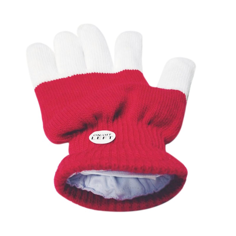 1 Pza Guantes LED para niños guantes para mantener el calor Guantes LED 7 modos de luz dedos luz dedo suministros de juguetes para fiestas con estilo: Blanco