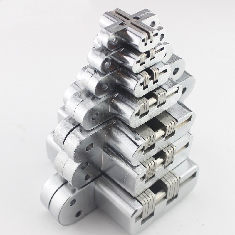 2PCS 304 Stainless Steel Hidden Hinges Seven Size Invisible Concealed Folding Door Hinge For Kitchen Furniture Hardware