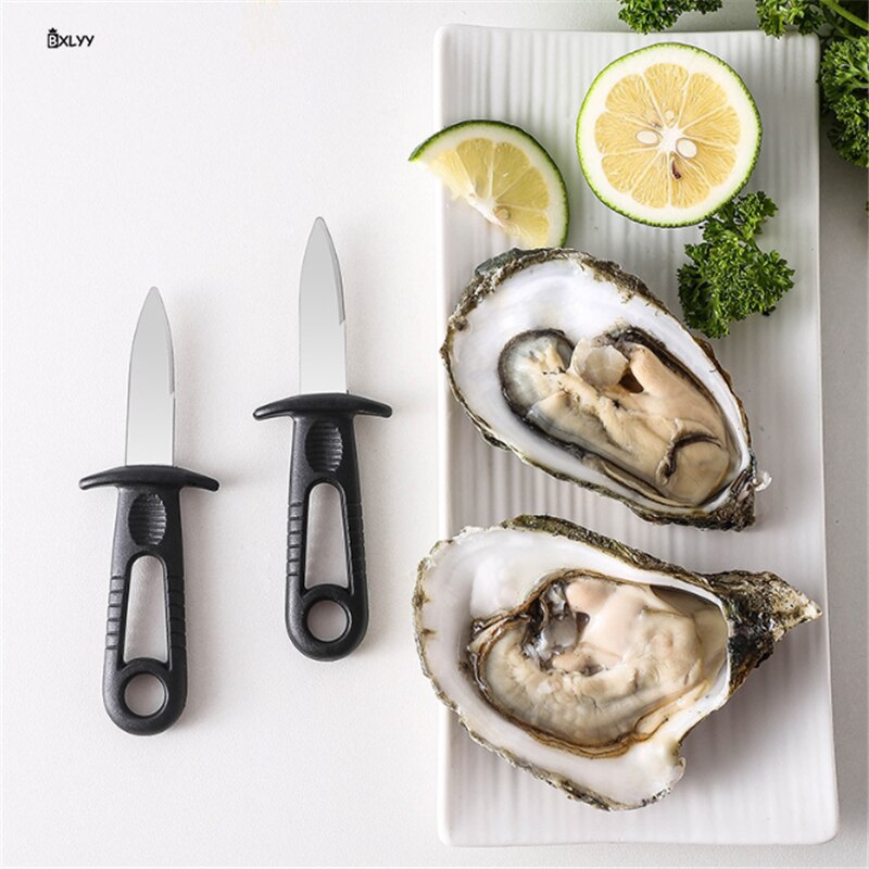 Rustfrit stål østerskniv grill fisk og skaldyr køkken tilbehør gadgets form til madlavning grill tilbehør kogegrejsknive .85z: 2pc