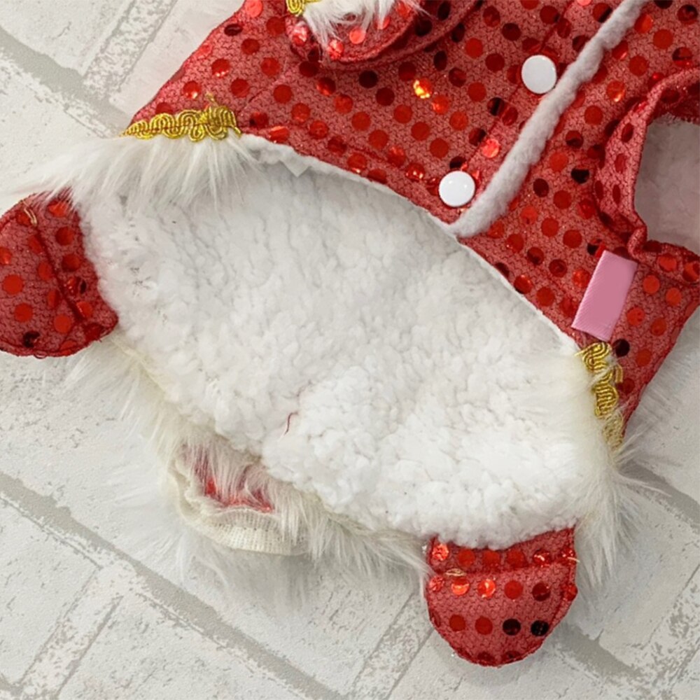 Paño para perros traje chino divertido para mascotas de año Dragón Dance León perro gato abrigo rojo de danza de León ropa de la suerte festiva para Teddy