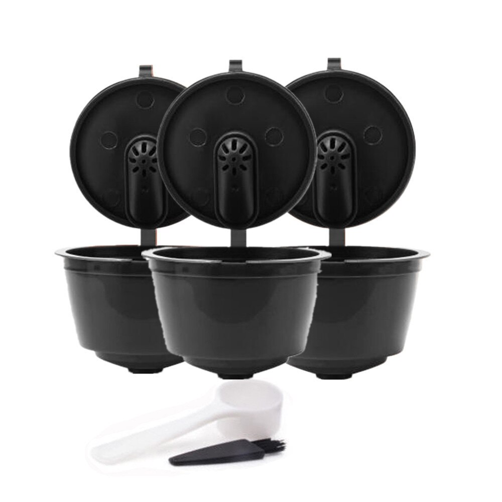 3 stk / lot 3rd generation plast genanvendelig dolce gusto kaffekapsel i kaffefiltre pod genopfyldelig kaffedrypperkop: 3 stk sort