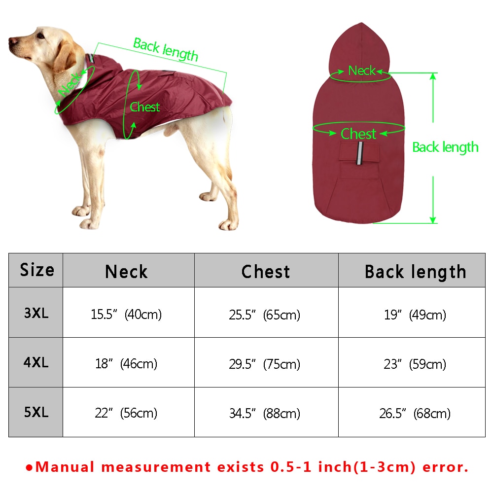 Husdjur stor hund regnrock vattentät stor hundkläder utomhusrock regnjacka för golden retriever labrador husky stora hundar 3xl-5xl