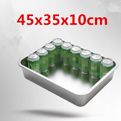 304 stainless steel buffet plate vegetable plate fruit plate barbecue plate Food plate Flat Bottom rectangle Basin Have Lid: 45x35x10cm tray