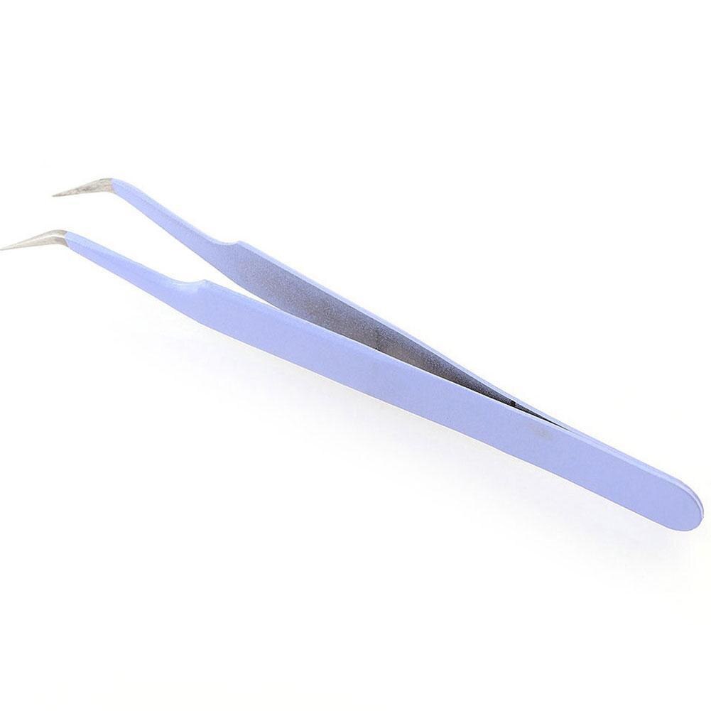 Kleurrijke roestvrijstalen pincet, gebogen/recht, industriële kruisvormige wenkbrauwgereedschappen, antistatische naai-pincet en accessoires  k7 w 1