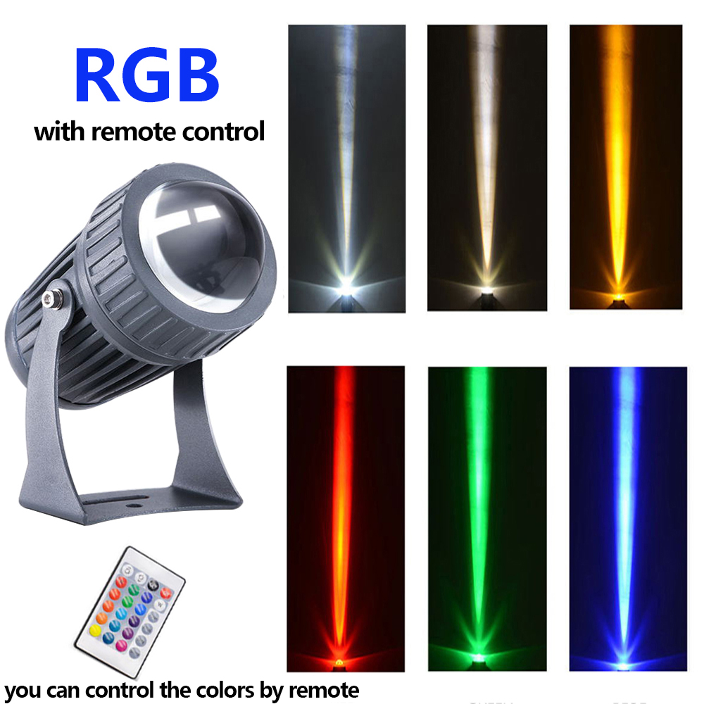 draussen LED RGB Flutlicht 110V 220V 10W Wasserdichte Scheinwerfer mit Schmalen Strahl Winkel Landschaft Straße Garten Platz flutlicht: 10W RGB mit Fernbedienung