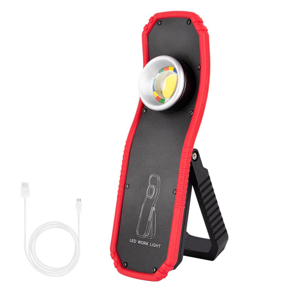 Portable COB LED Flashlight USB Rechargeable Torch Work Light Magnet Emergency Camping Lamp With Built-in Battery Magnet Hook: Type-C