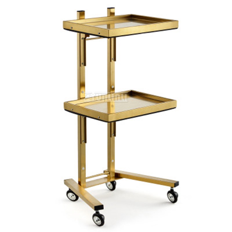 Ss304 Schoonheidssalon Mobiele Kar Opvouwbare Haarwagen Met Wielen Salon Opslag Multifunctionele Trolley Kar Voor Keuken Badkamer Spa: Goud