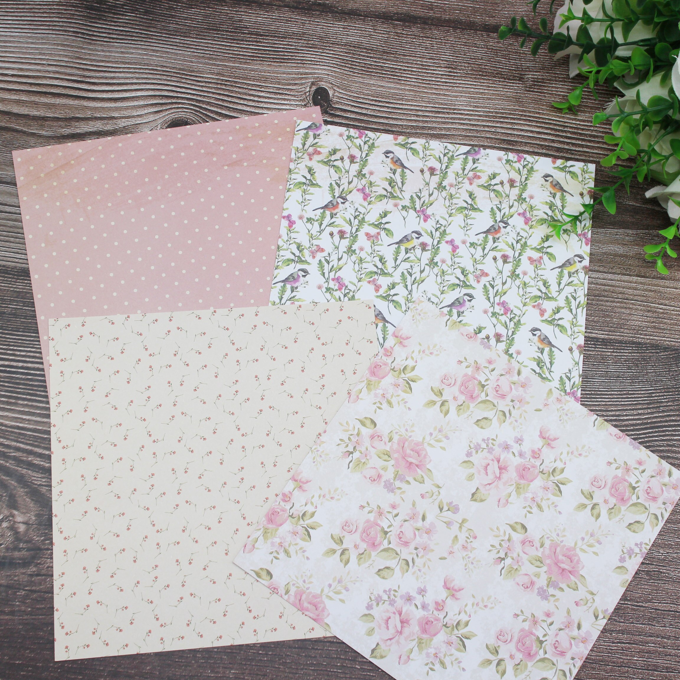 24 flowers and birds series for scrapbook paper origami art background paper card making DIY scrapbook paper crafts