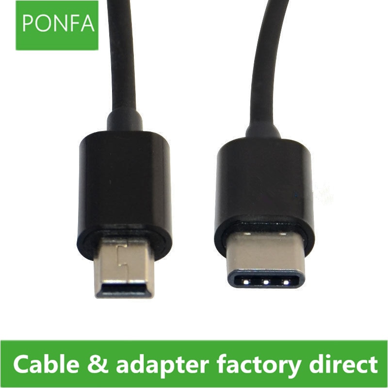 USB 3.1 Type C Male naar Mini USB 2.0 Mini Mannelijke Data Sync Voeding Kabel Cord 0.3 m