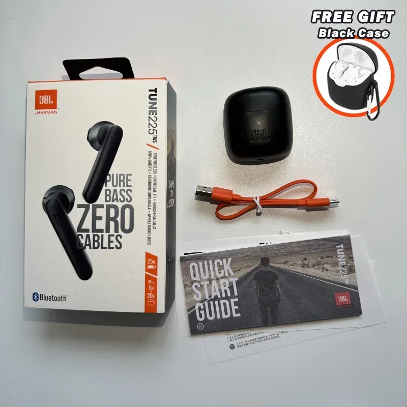 Original JBL Tune 225TWS auriculares inalámbricos Bluetooth verdaderos auriculares estéreo auriculares con sonido de graves T225 TWS con cubierta gratis: Verde