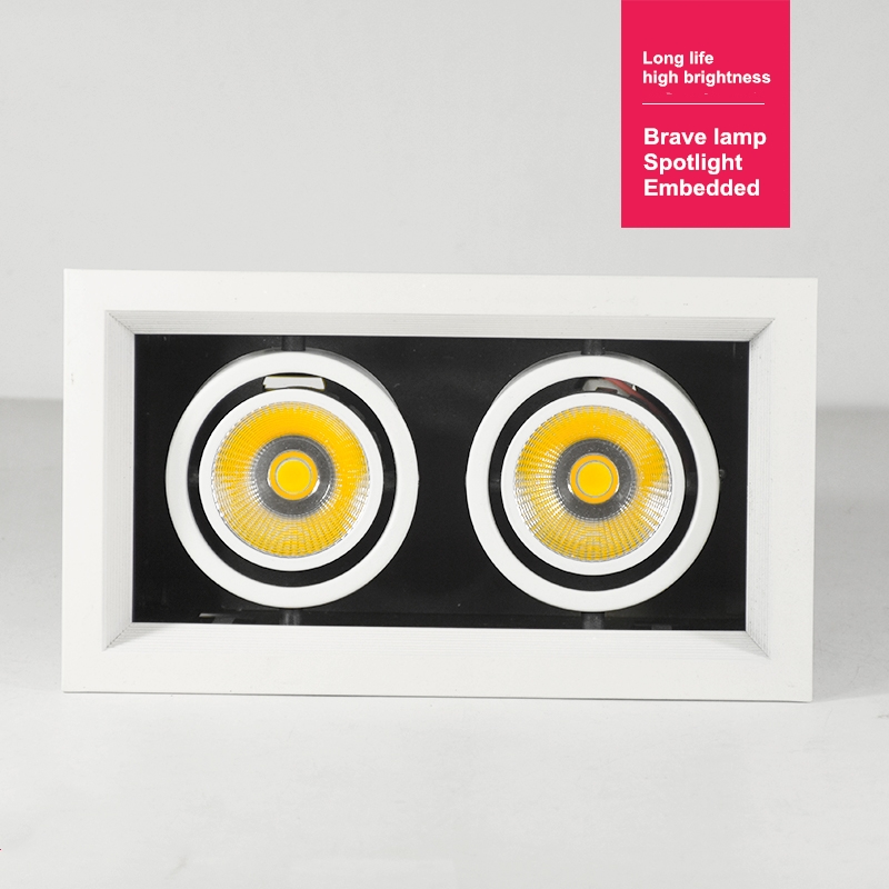 Dobbelt dæmpbar led-downlight, loftspotlight, 10w 20w 30w ac85-240v indbyggede loftslamper, indendørs belysning