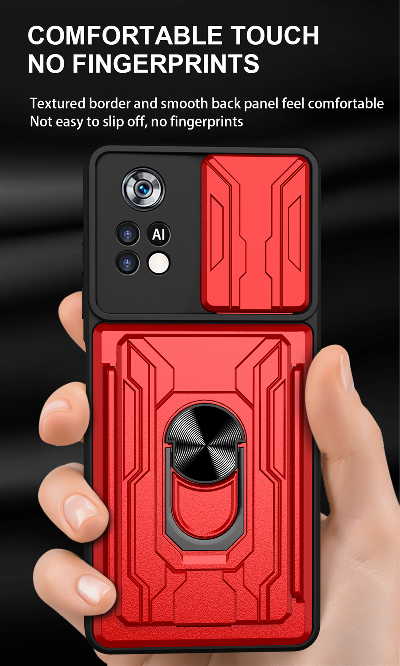 Voor Xiaomi Poco X4 Pro 5G Case Magnetische Ring Houder Armor Cases Voor Pocophone X4Pro PocoX4 Pro Poko X 4 Pro Card Slot Back Cover