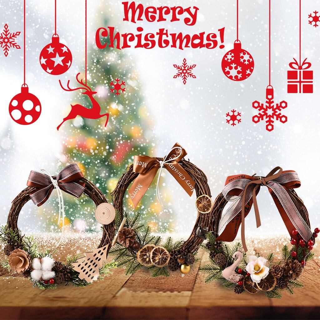 Kerstversiering Hanger Winkelcentrum Rotan Krans Deur Hanger Kerstkrans Decoraties Dorp Krans