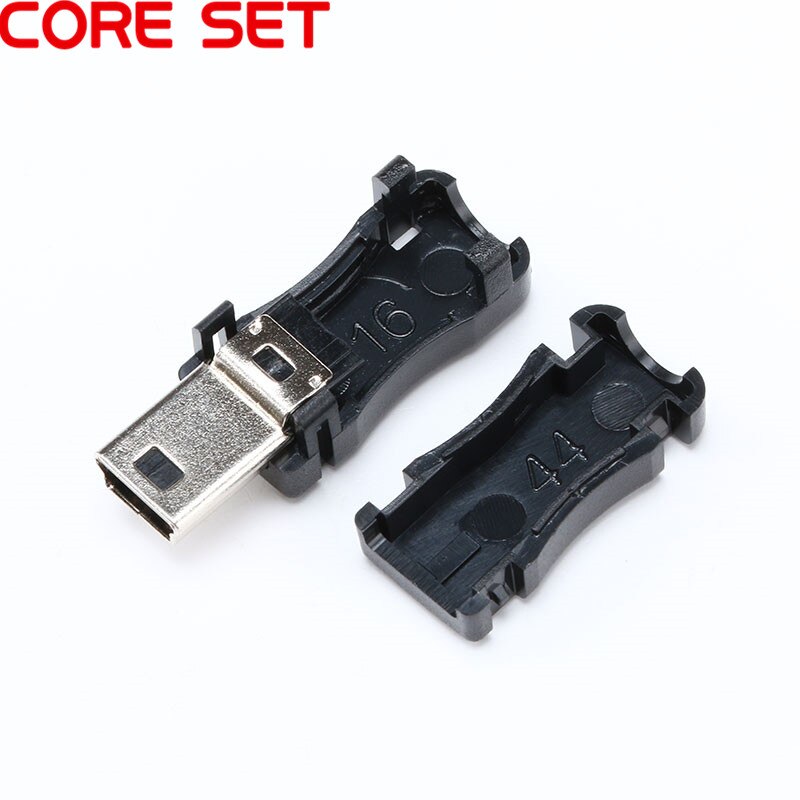 10pcs Mini USB Connector 5 Pin T Port Male Plug Socket with Plastic Cover for DIY Adapter PCB SDA Data Cable Line