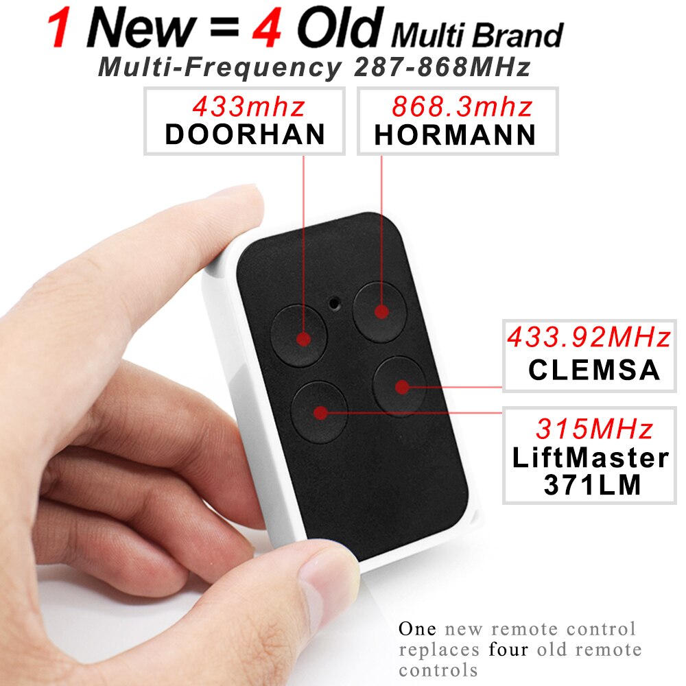 Garagedeur Afstandsbediening 287-900Mhz Afstandsbediening Garagedeur Voor Vaste Rolling Code Handheld Zender