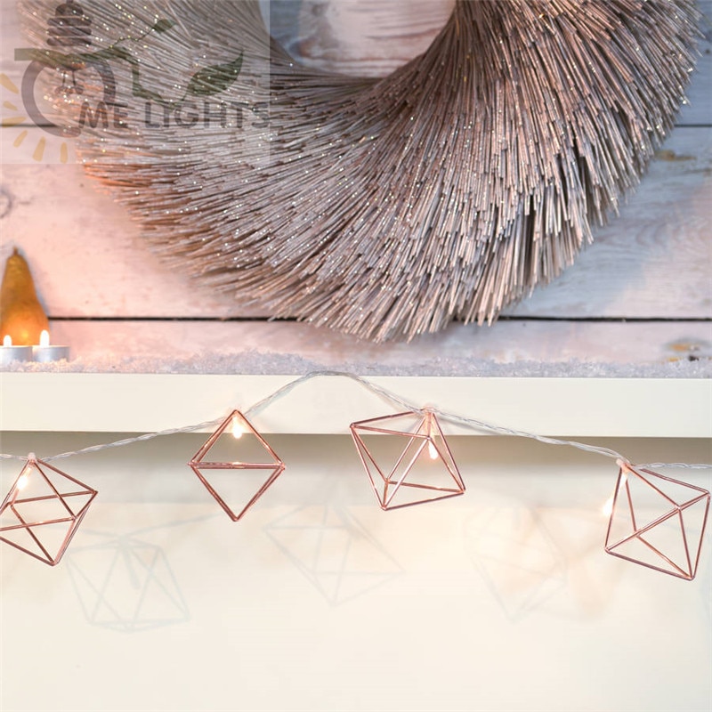 Novelty LED Fairy Lights 20 Copper Metal String Light Battery Operated Christmas lights for Festival Party Wedding Decoration