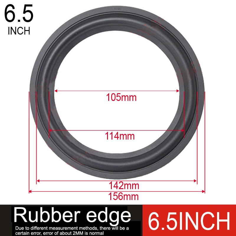 DIYLIVE 4-12 "rubber surround edge folding ring subwoofer woofer repair accessories (100 ~ 300mm) 4 5 6.5 7 8 10 12: 2 piece / 6.5INCH-Rubber edge