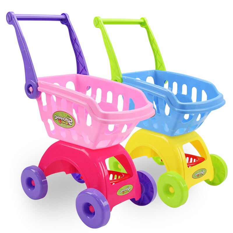 Cesta de compra de simulación, juguetes para juego de imitación, carrito de supermercado con comida, carrito de plástico vegetal, juguete para niñas, para niños