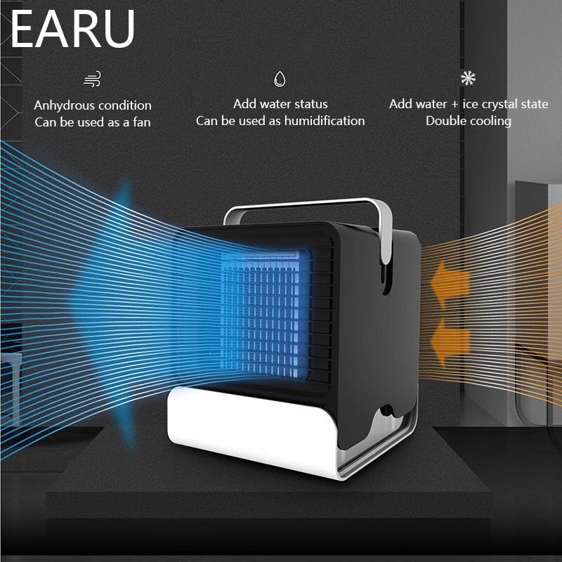 Convenient Air Cooler Fan Portable Digital Air Conditioner Humidifier Space Easy Cool Purifies Air Cooling Fan For Home Office