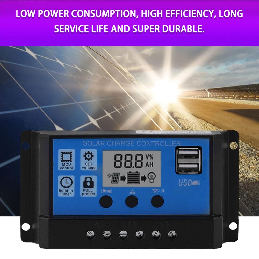 Professionele Dual USB 12 V/24 V 10A Zonnepaneel Controller Batterij Laadregelaar LCD Display Regulator Solar Controller
