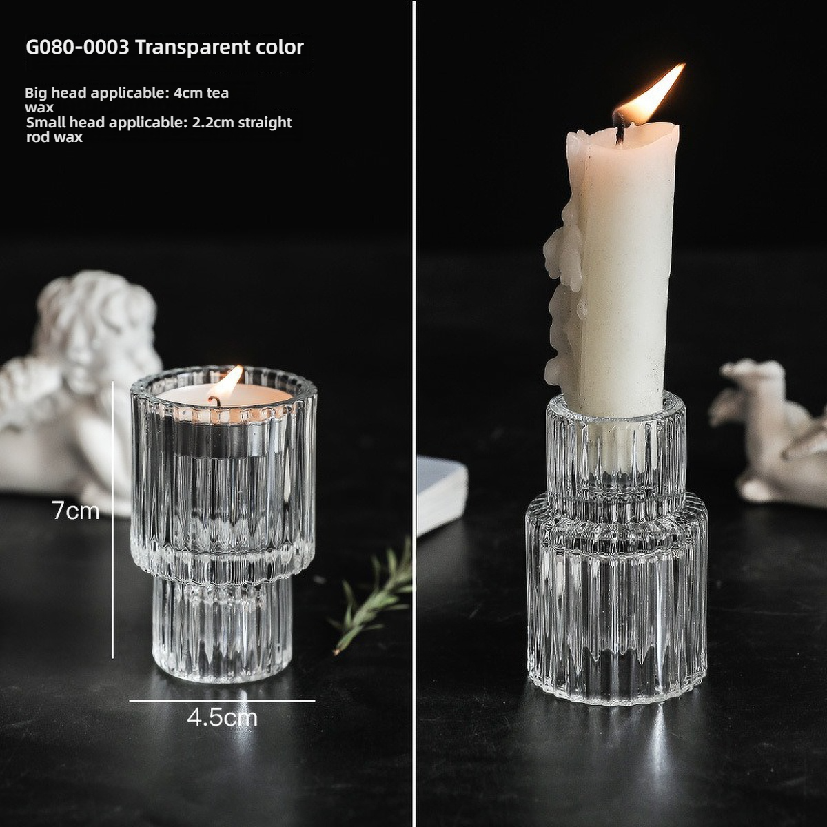 Portavelas de pilar de cristal transparente para candelabros de de mesa, centro de mesa decorativo para comedor en casa: Dorado
