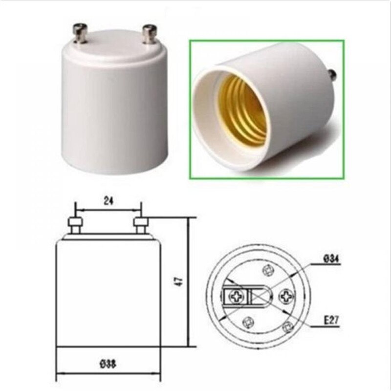 1 Pcs Thuisgebruik GU24 om E27/E26 Witte LED Light Bulb Lamp Adapter Houder Socket