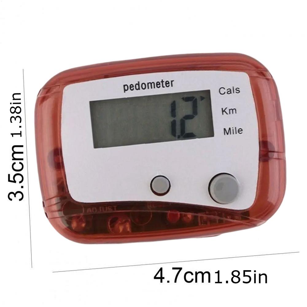 Compteur de calories de marche, affichage numérique LCD, Distance de marche, podomètre Miles/Km, compteur de pas léger avec Clip: Rouge
