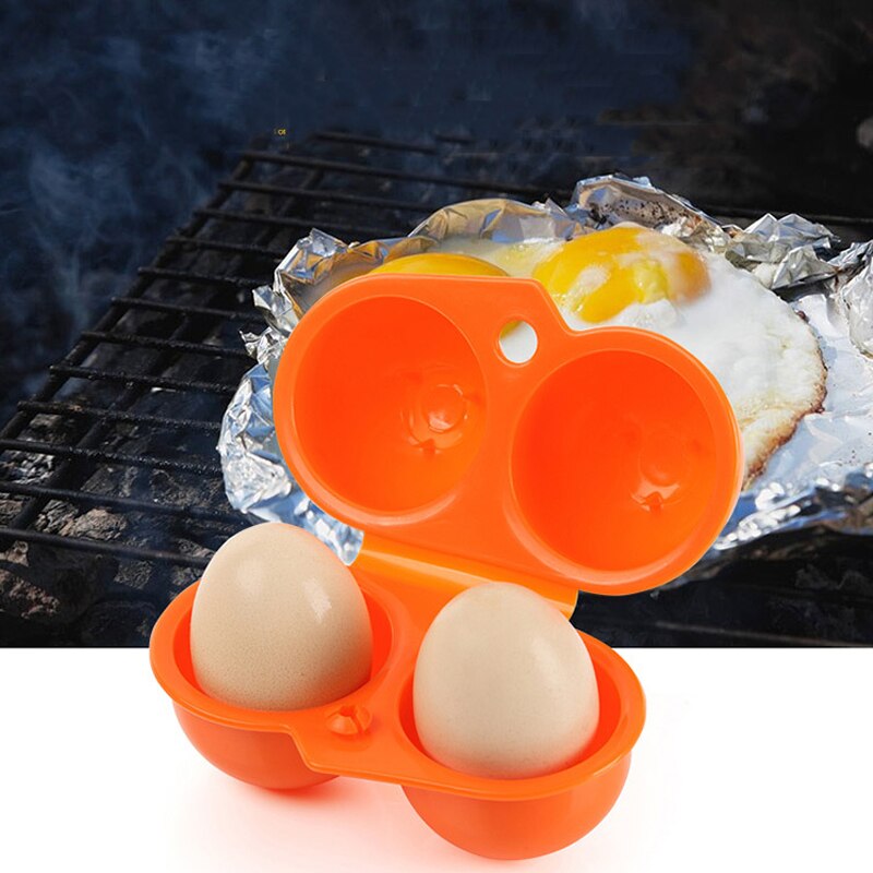 Outdoor Camping Bbq Eieren Case Houder Draagbare Picknick Barbecue 2 Grids Eierdoos Carrier Servies Voor Travel Camping Wandelen