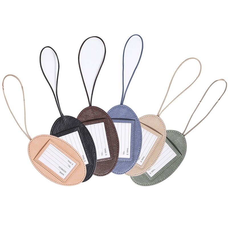 1PC Travel Accessories Luggage Tag Round PU Leather Suitcase ID Addres Holder Baggage Boarding Women Men Portable Label