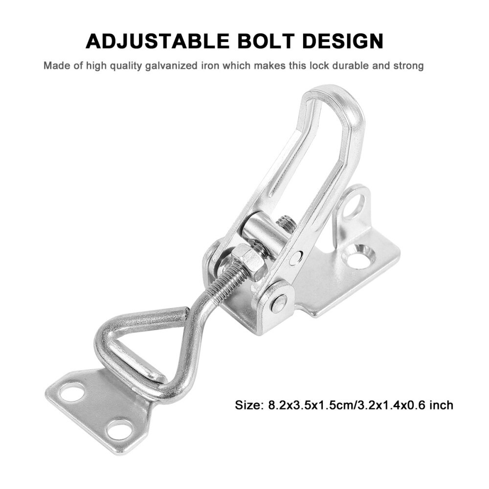 2PCS Adjustable Toggle Catch Galvanized Latch Lock Durable Clamp Hasp home storage hooks