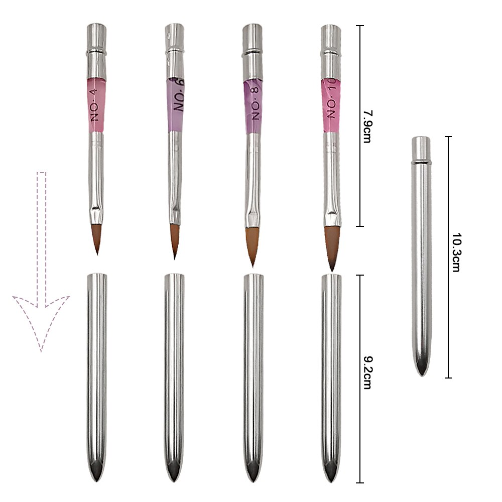 Kolinsky-pincel de Marta Kolinsky para manicura, pincel acrílico para manicura, Gel UV para esmalte, 1 ud., #4, #6, #8, #10