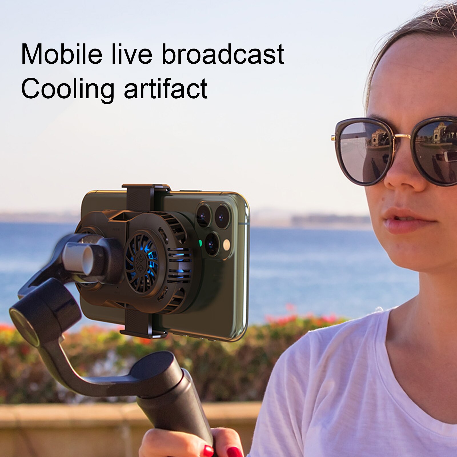 Cooling Pad Fan Holder Heat Sink Gaming Shooter Gamepad Game Controller For Live Broadcast Mobile Phone Cooler