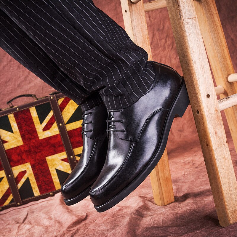Reetene oxford sko til mænd kjole sko rund tå business bryllup mænd formelle sko slidstærke retro sko herre