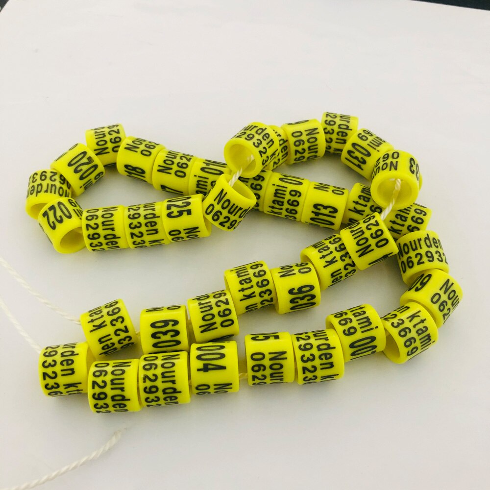 500 Stuks Kleur Plastic Vogel Ring Duif Ring Lege Ring: Yellow