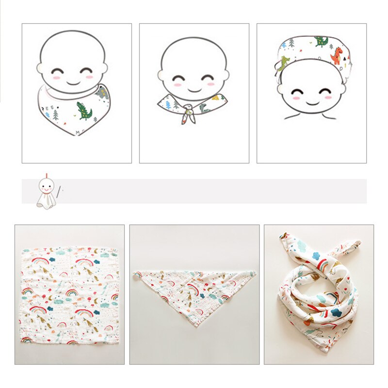 60*60 muslin bomull babyfilt swaddle mjuk tecknad wrap swaddle scarf multifunktion haklappar wrap rapa trasor handduk tillbehör
