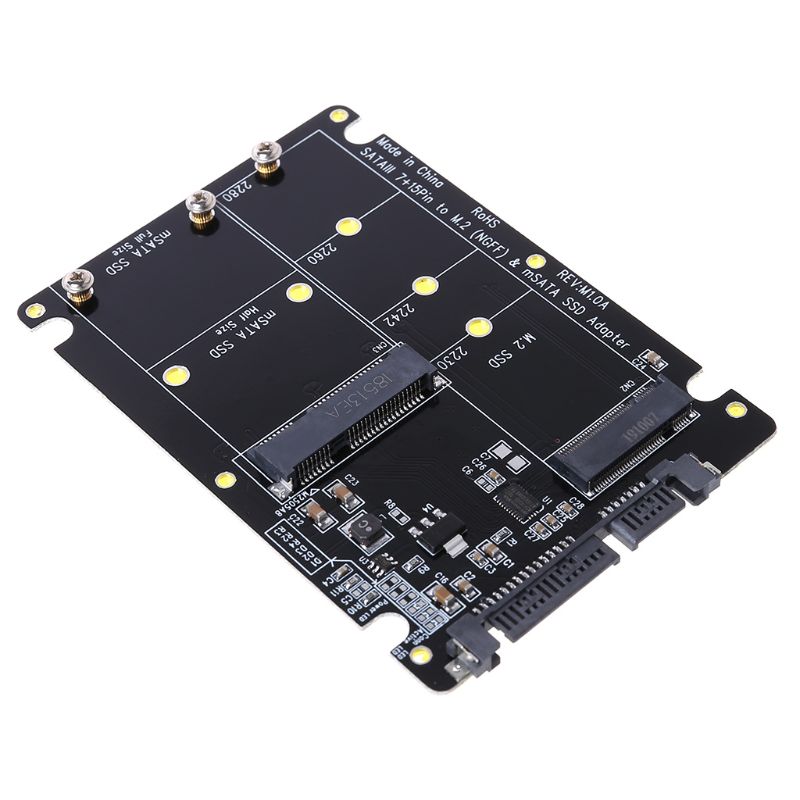 2 In 1 M.2 B + M Key Mini Pci-E Of Msata Ssd Sata Iii Adapter Card Voor Volledige Msata Ssd/2230/2242/2260/22X80 M2