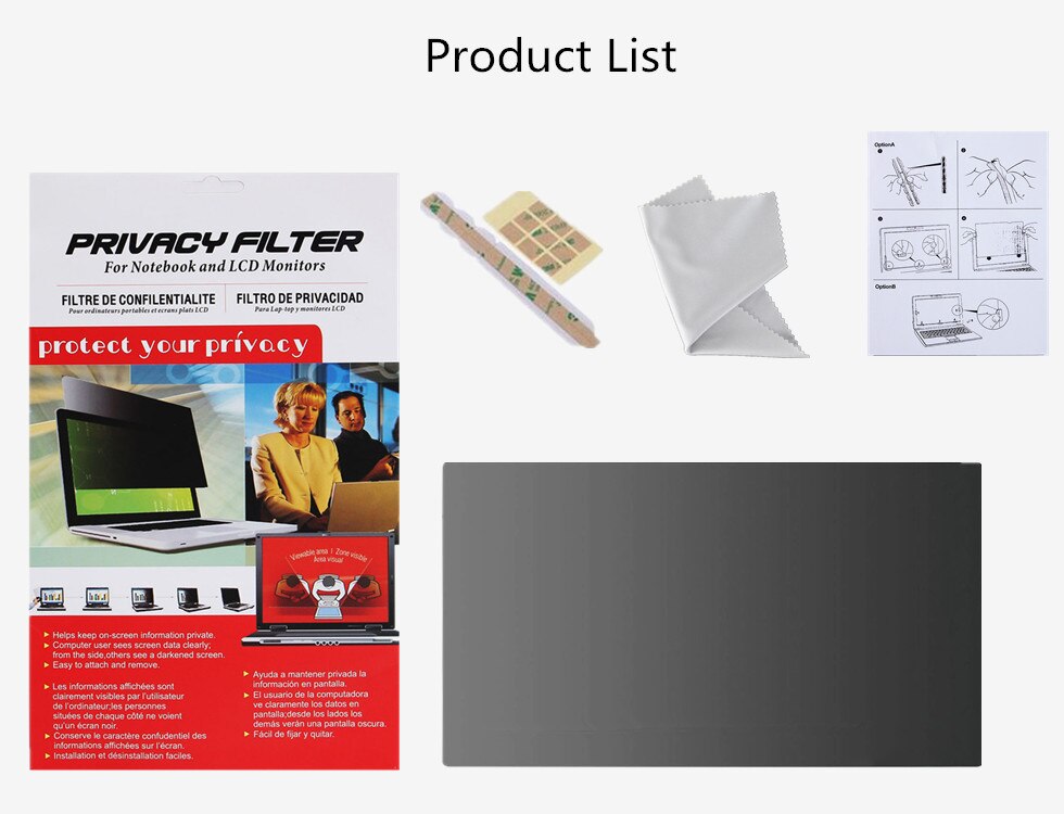 Filtre de confidentialité pour Macbook Air 13 ordinateur portable ancien modèle A1369 A1466 film de protection d'écran Anti-éblouissement, taille 287mm * 180mm pour Air 13.3