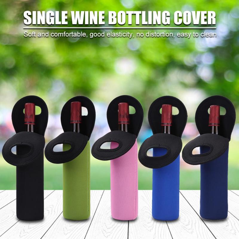 Tissu de plongée pratique Camping en plein air bouteille de vin rouge couverture poignée facile à transporter isolation bière boisson manchon