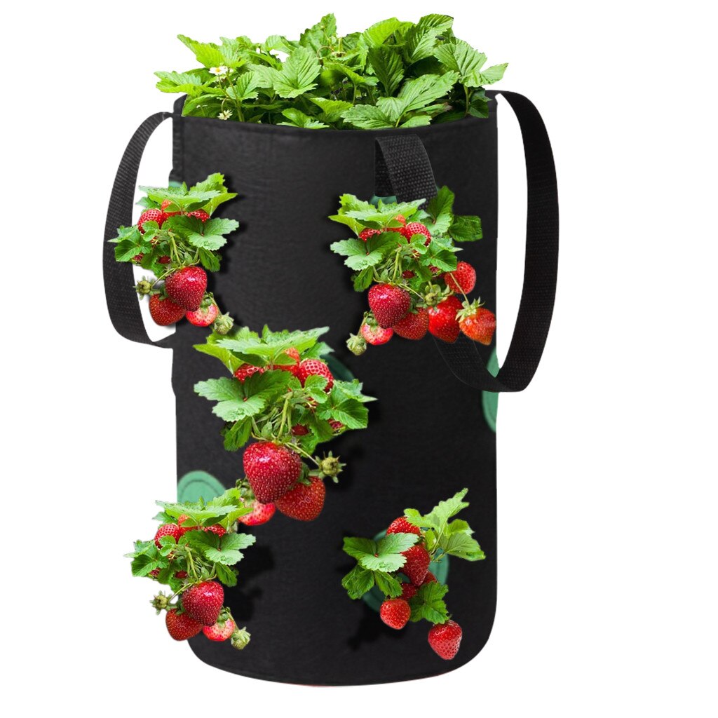 11 Hole Potato Strawberry Planter Bags For Growing Potatoes Outdoor Vertical Garden Hanging Open Vegetable Planting Grow Bag