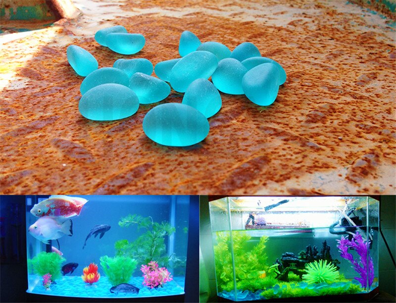 Beautiful Blue Ocean Glass Stone Decoration Ornament For Aquarium Fish Tank