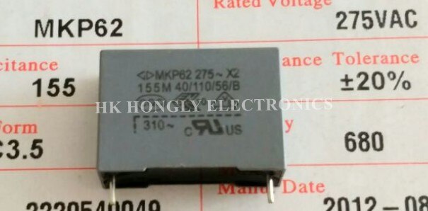 30 PIÈCES MKP62 275V X2 274M 155M 0.27UF 1.5UF 275VAC P = 22.5mm Film Condensateur