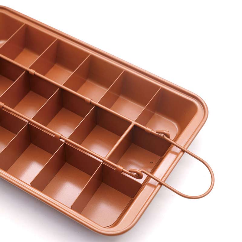 Non Stick Bread Pan Mold Carbon Steel Brownie Baking Pan&amp;Removable Dividers 18 Cavity Chocolate Cake Mold Baking Accessories